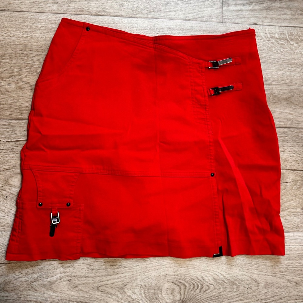 Jamie Sadock Red Golf Skort Womens 6 Cargo Buckle Activewear Mini Skirt Skort